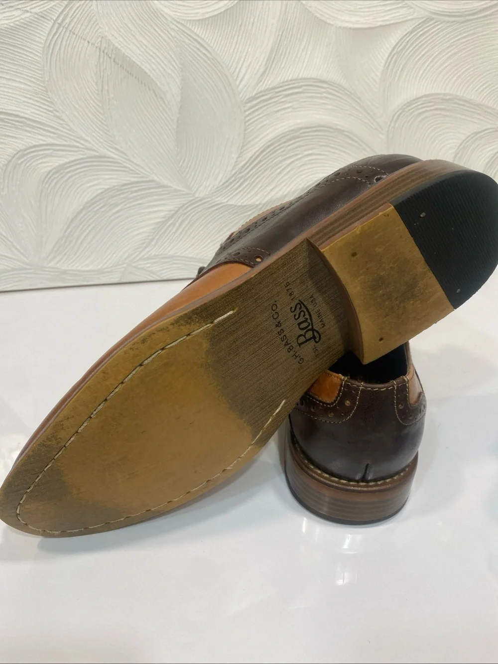 G.H. Bass Casanova Men’s Carmel Brown Leather Casual Oxfords Shoes US Size 8.5M